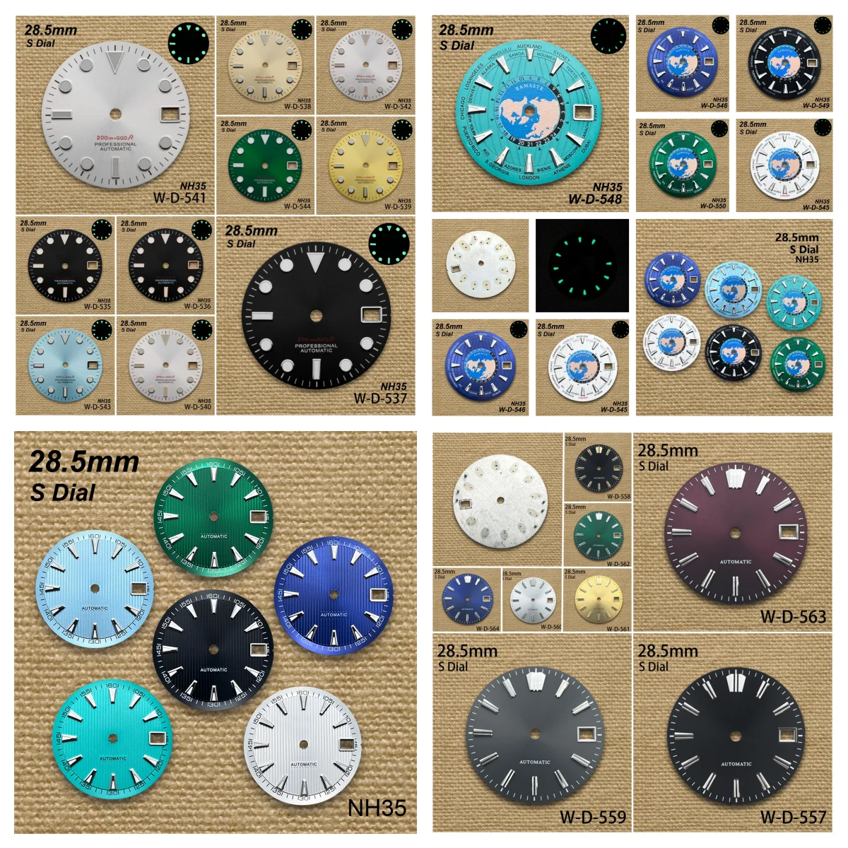 

28,5 мм S логотип SUB циферблат подходит для NH35/NH36/4R36 японский механизм зеленый светящийся индекс склеенными частями модификация часов аксессуары