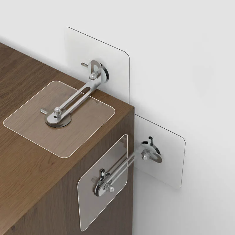 Kotwy meblowe Mocne, samoprzylepne, stałe, zapobiegające zrzucaniu urządzeń Bez przebijania, zapobiegające przewróceniu się, kotwy z klamrami do szafek