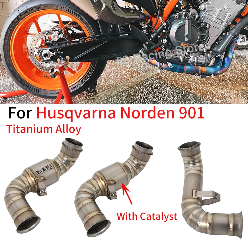 

For Husqvarna Norden 901 Motorcycle Exhaust Escape Moto Modify Muffler Middle Link Pipe Titanium Alloy