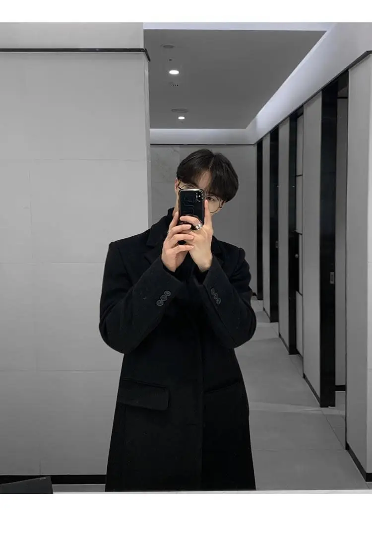 

Мужское пальто из шерстяной смеси в клетку на молнии, базовое, классическое, незаменимое