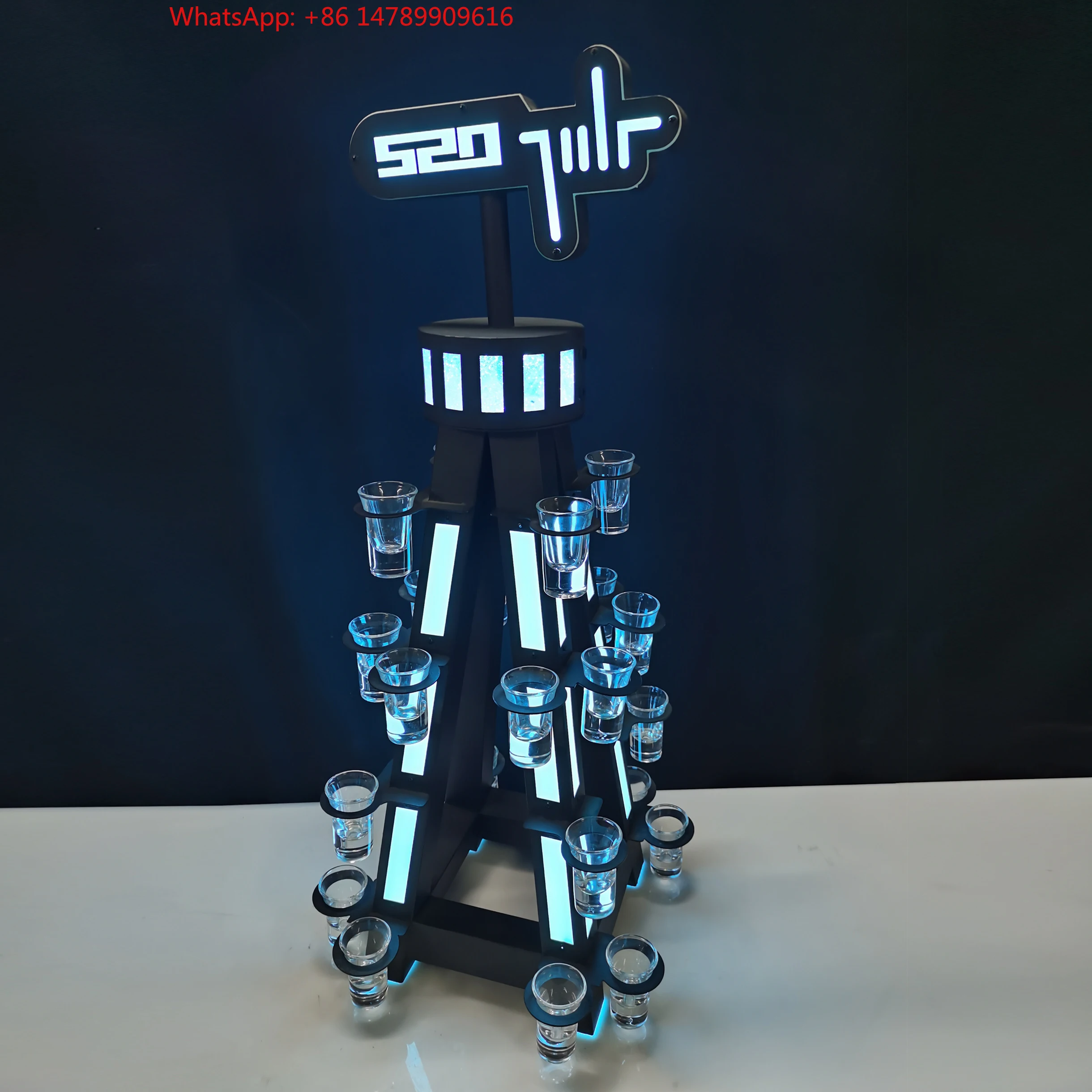 High-End Bespoke LED Bottle Display RackRechargeable Display Wine Stand Bar Party Led Cocktail Shot Glass Bottle Presenter For N