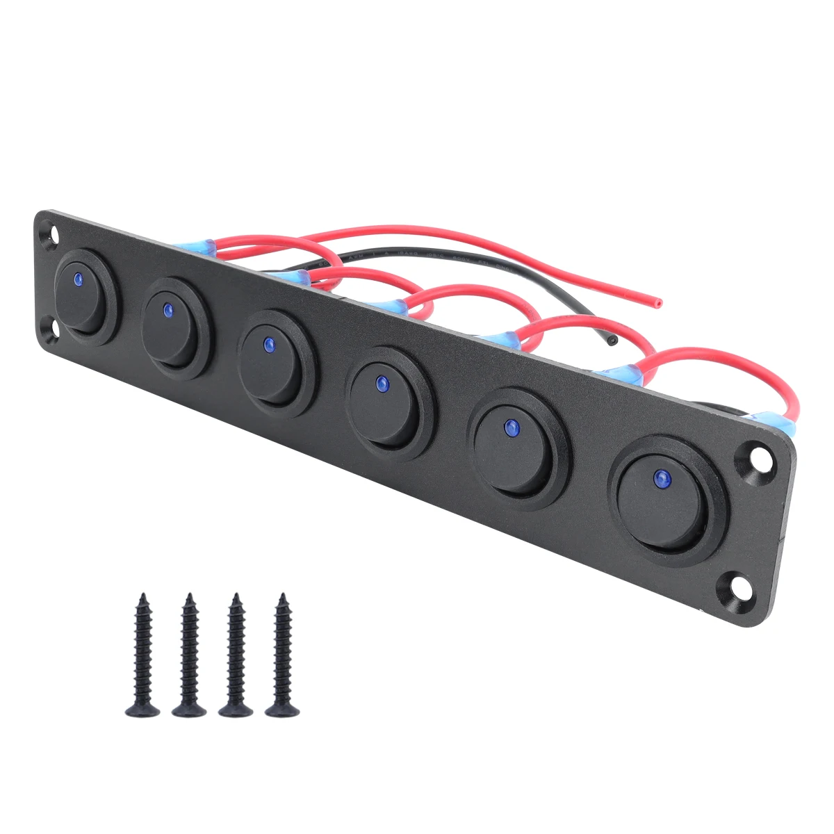 20A blauw rond joystick-schakelpaneel met 3-pins aluminium waterdicht 12V, geschikt voor auto's, vrachtwagens, boten, campers, jachten, enz.