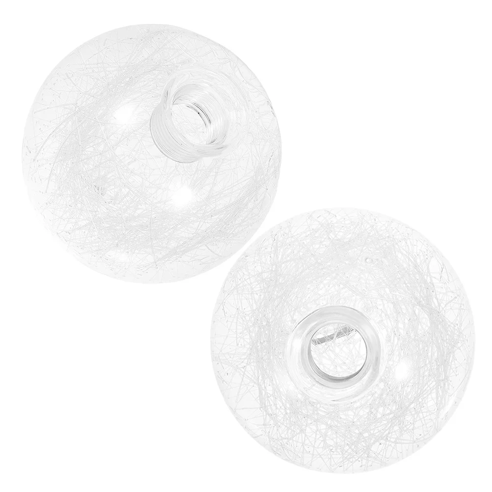 

2Pcs Round Clear Glass Lamp Shade Globe Replacement Screw Thread Pendant Light Floor Lamp Lighting Cover Industrial Glass Shade