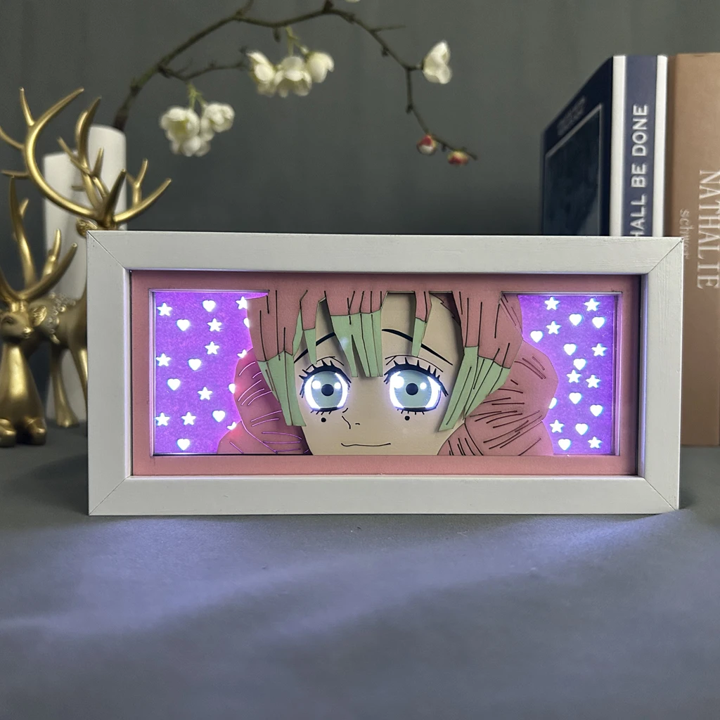 Mitsuri Kanroji Led Light Box For Room Deco Bedside Night Lamp Anime Kid Handmade Christmas Present Night Light