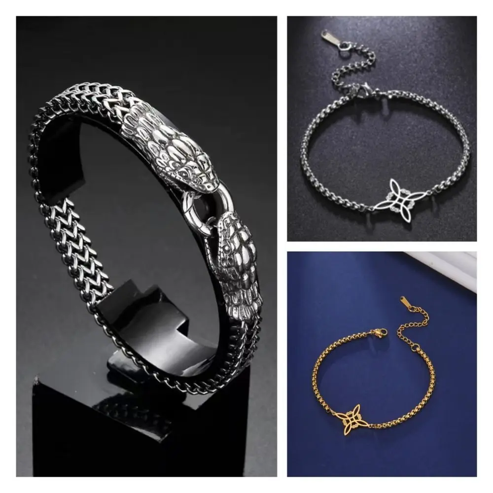 Fashion Double-Headed Snake Bracelet Gold/silver High Quality Stainless Steel Bracelet Punk Personality