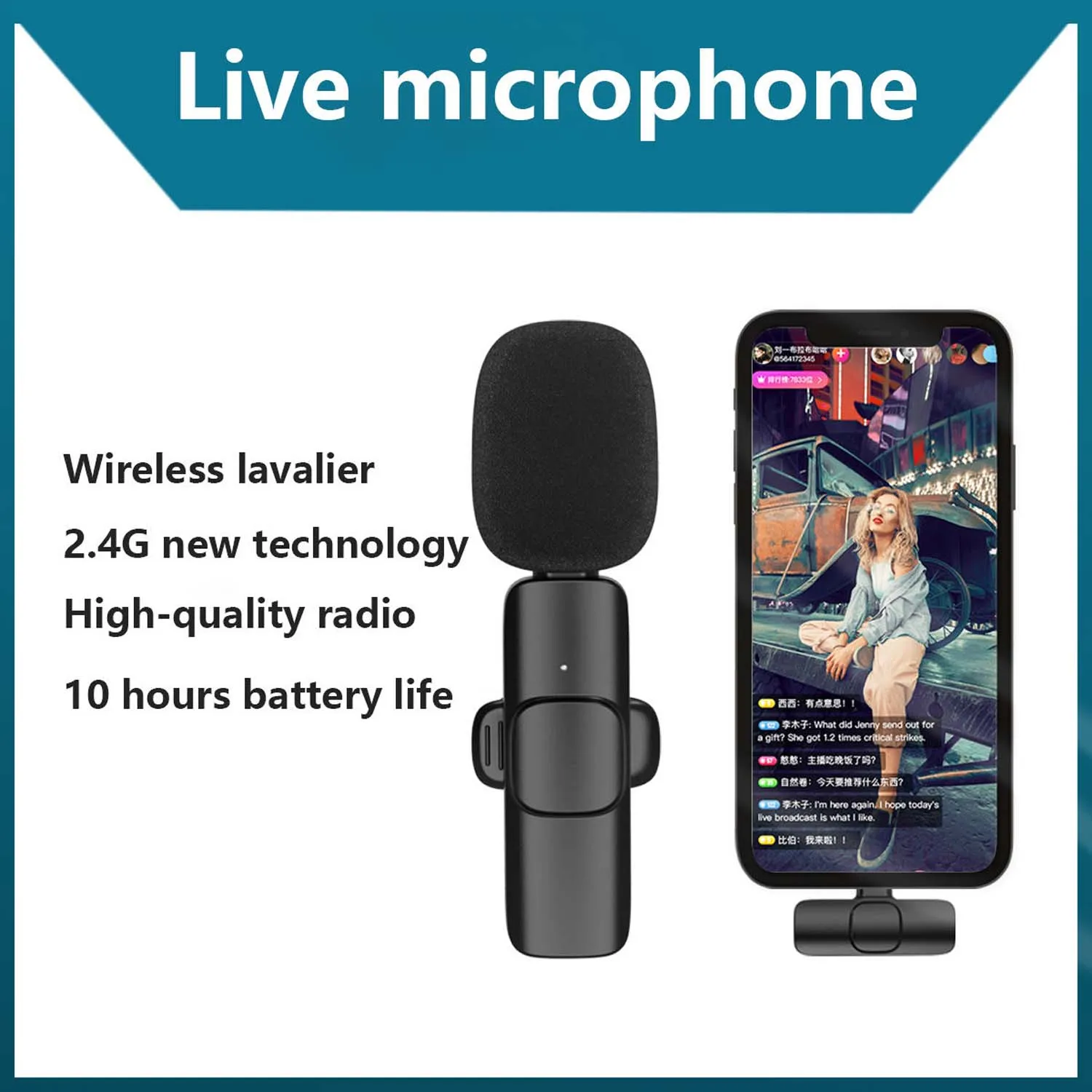 ライブブロードキャスト用のワイヤレスラベリア,GAW-910, 2.4g,高品質ラジオ,新技術