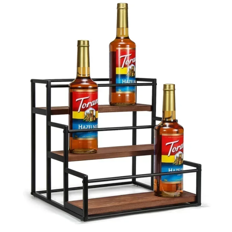 

Coffee Syrup Rack Display Storage Rack Wine Rack Cabinet Countertop Kitchen Coffee Station Table Top