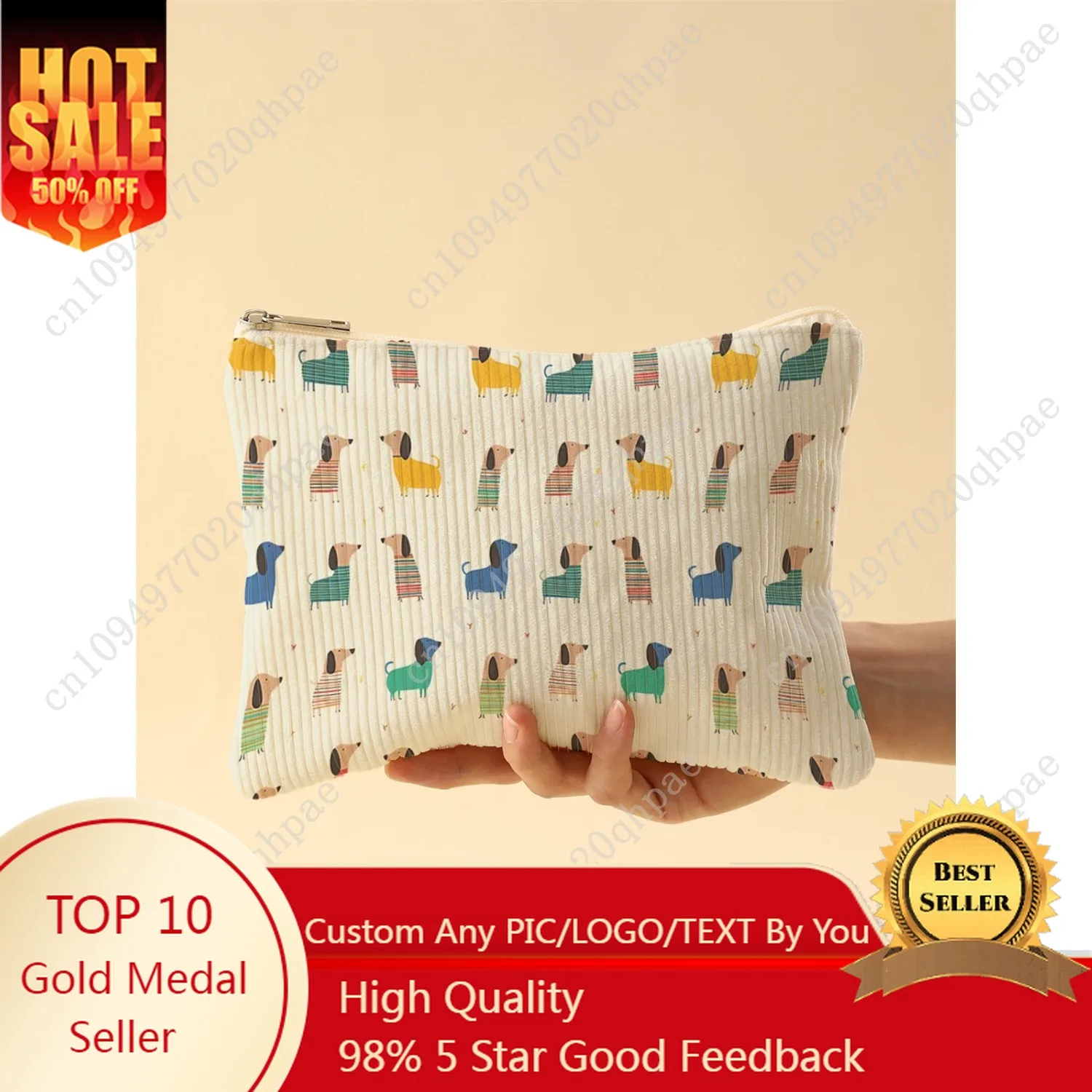 

Corduroy Travel Cosmetic Bag Portable Makeup Storage Bag Purses Women Large Capacity Zipper Make Up Organizer Storage Clutch