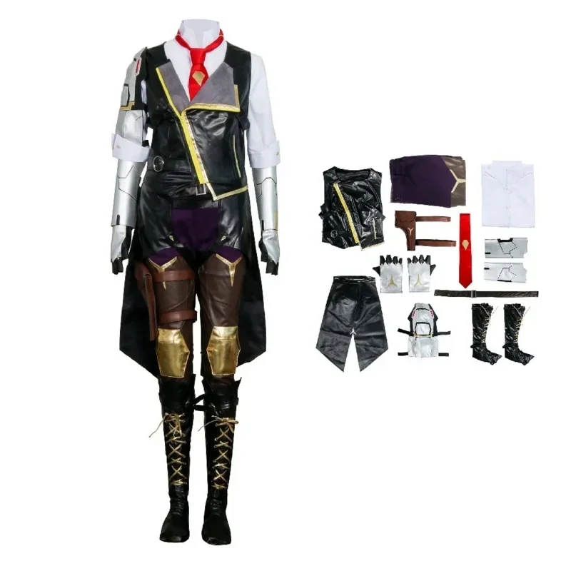 Hero Ashe Cosplay Costumes for Adult Women for Game Overwatch OW Elizabeth Caledonia Ashe Full Suit Halloween Cosplay Set