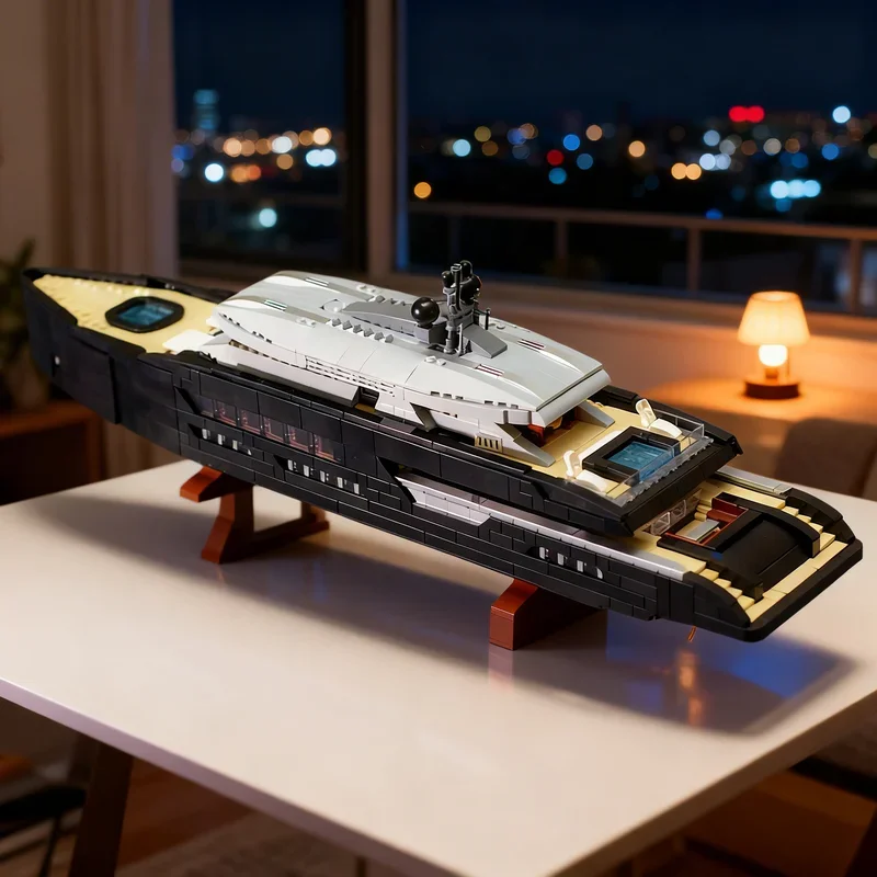 

2977 деталей MOC: Яхта в масштабе Midi (2977 элементов) – Конструктор для сборки модели корабля, архитектурная игрушка, рождественский подарок, кирпичики для самостоятельной сборки для детей