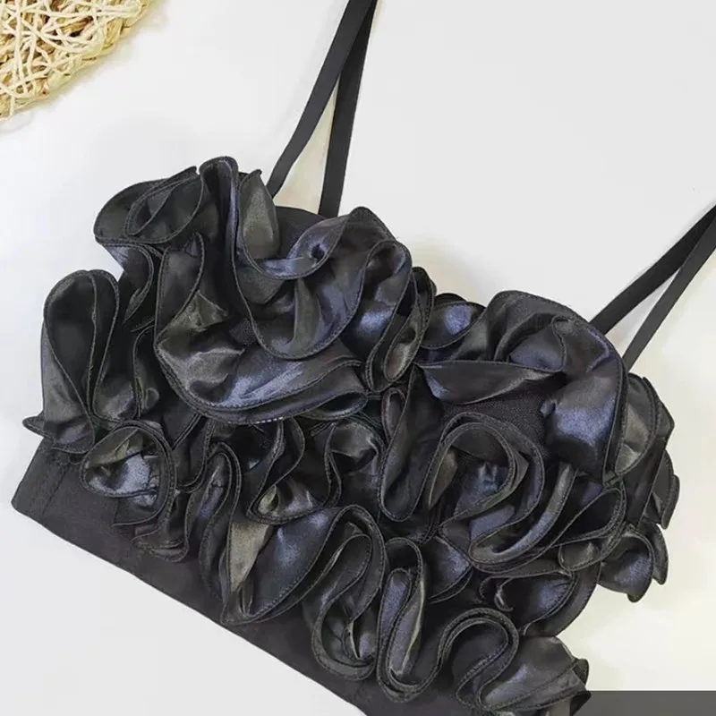 

Fashion Electronic Music Festival Nightclub Sexy Pleated Flower Fishbone Corset