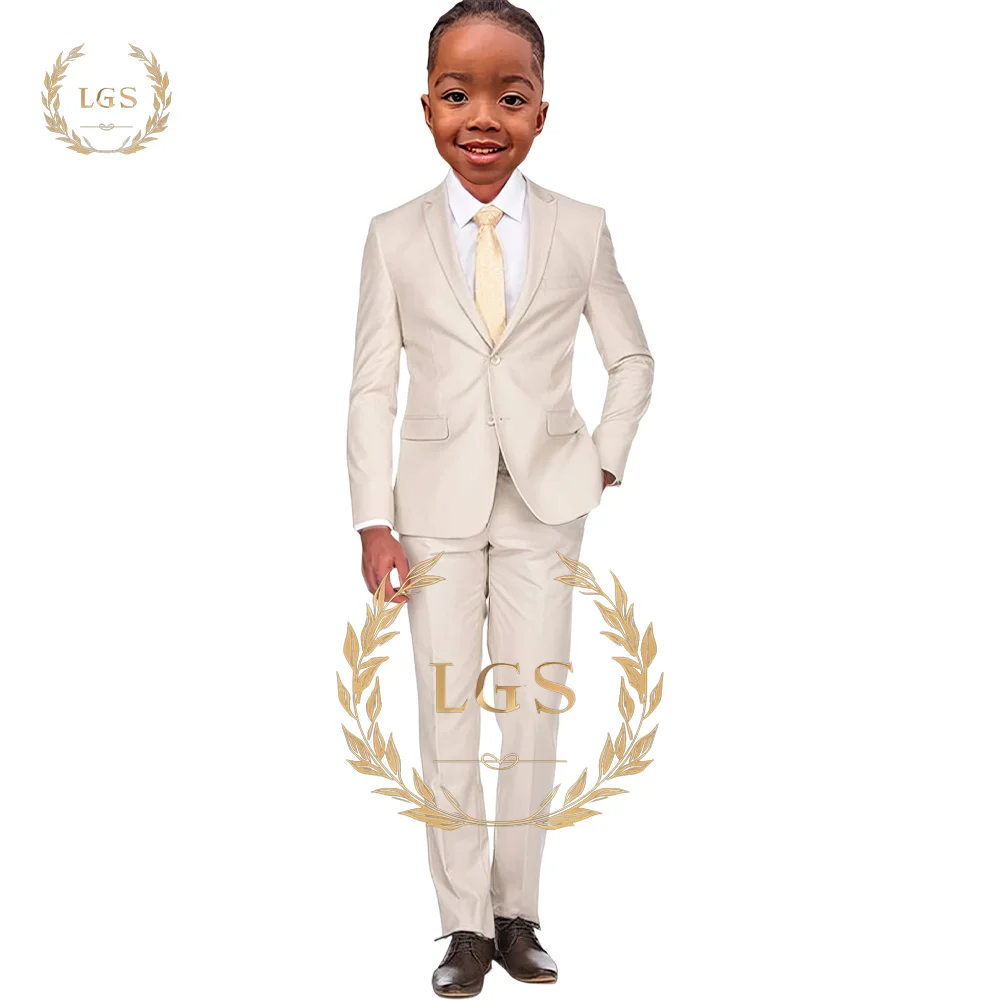 

Boys' Beige Suit Set of 2 - Perfect for Weddings, Parties and Special Occasions, Elegantly Handmade to Order