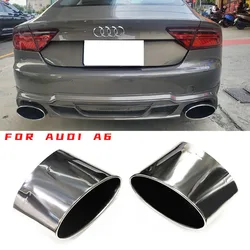 Car Accessories Big Oval Exhaust Tip For Audi RS5 RS6 RS7 Double Inner Exhaust PiPe C8 A6 A7 Muffler Tip Stainless Steel Nozzle