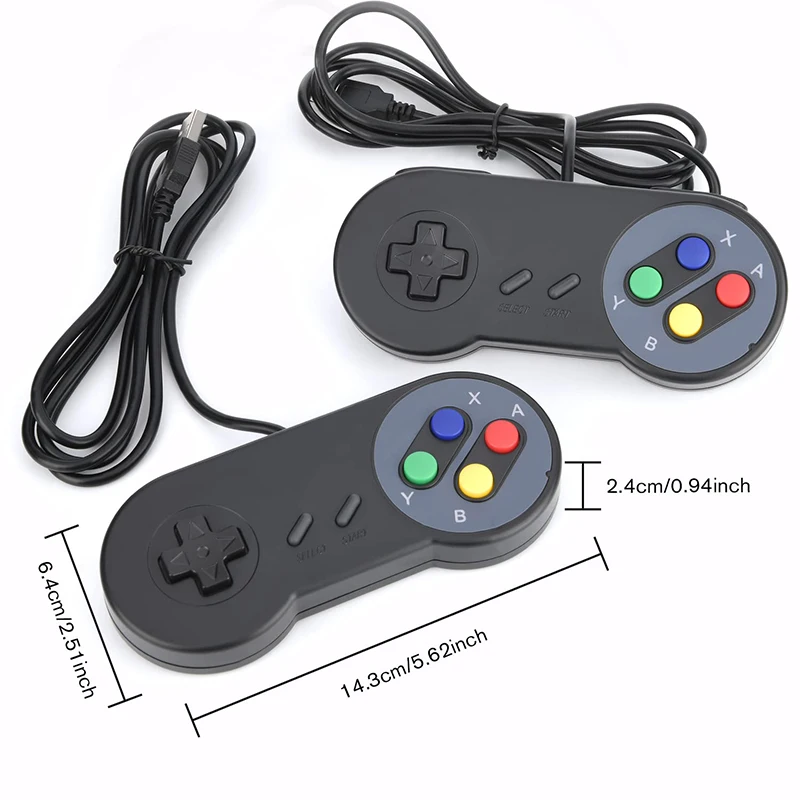 Controlador de mando USB con cable para PC, portátil, Windows SNES, Joystick USB Retro, Joypad para Mac OS X Raspberry Pi Retropie