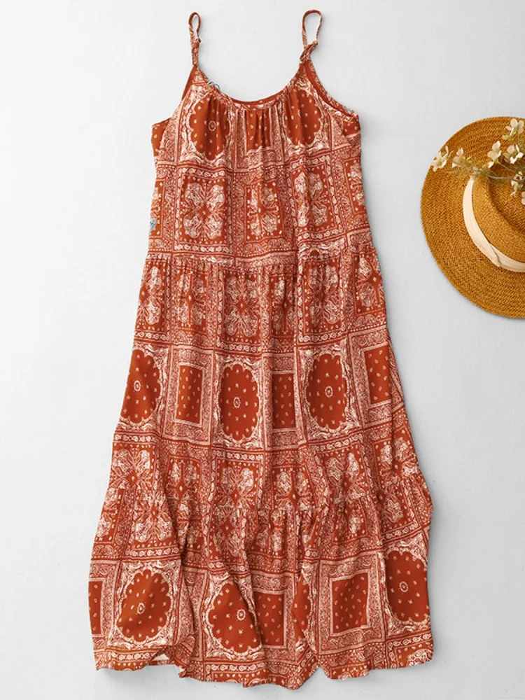 Retro floral impressão algodão linho cinta dr feminino verão fino viagem emagrecimento camada base svel dr a linha midi dr