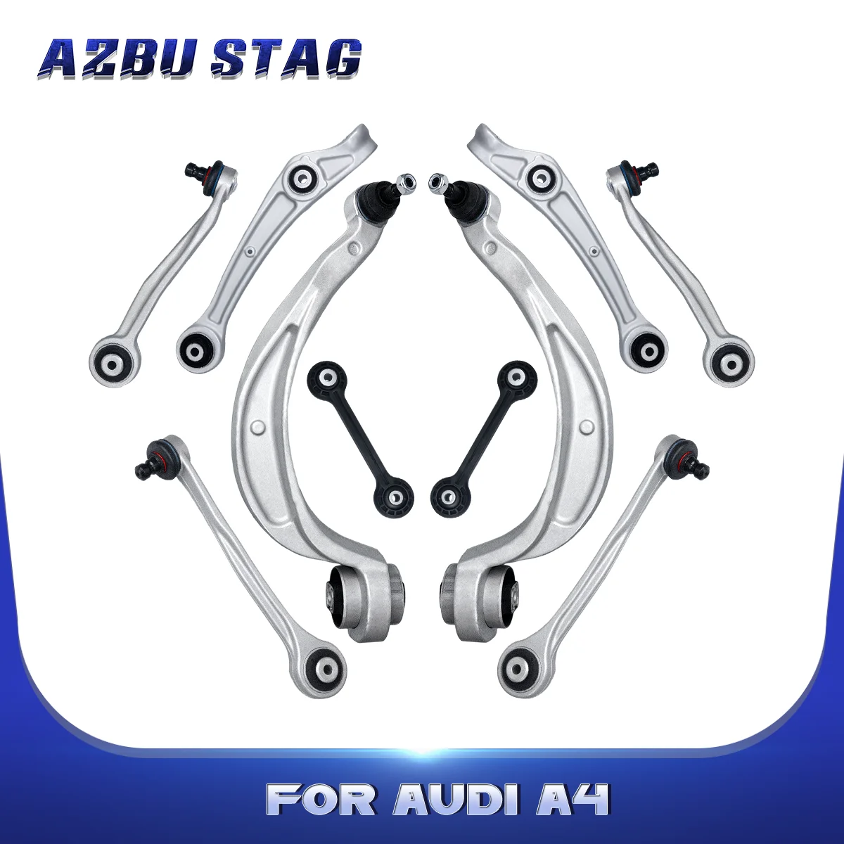 

AzbuStag 10 Pcs Front Upper Lower Rear Left Right Control Arm and Ball Joint for Audi A4 A5 S4 S5 2012 2013 2014 2015