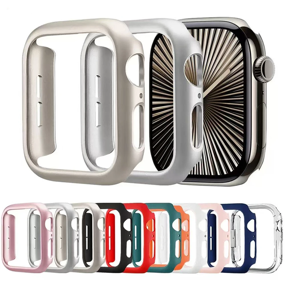 Housse pour Apple Watch, boîtier S10-46 42 45 41 44 40 42 38mm, accessoires PC protecteur pare-chocs iWatch pour Iwatch Series10 9 8 7 SE 6 5