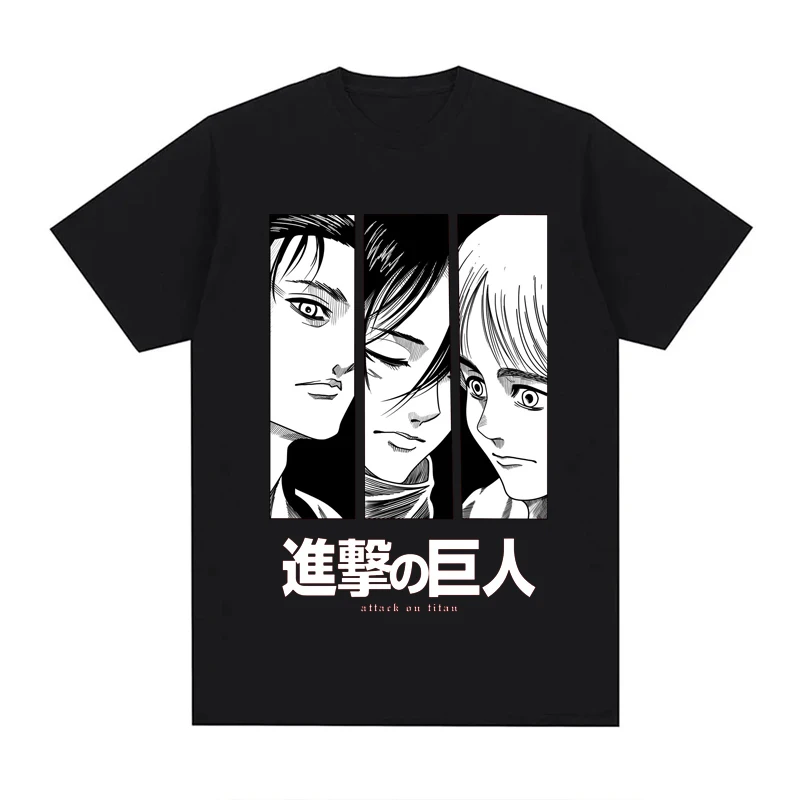 2023 New Japan Anime Attack On Titan T Shirt Men Cotton Unisex Tops EU Size Summer Unisex Clothes