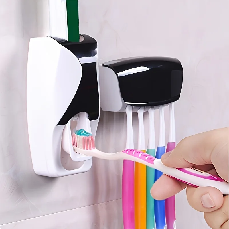 

Fully automatic toothpaste squeezer, no drilling wall mounted toothbrush storage rack, creative lazy squeezing toothpaste set