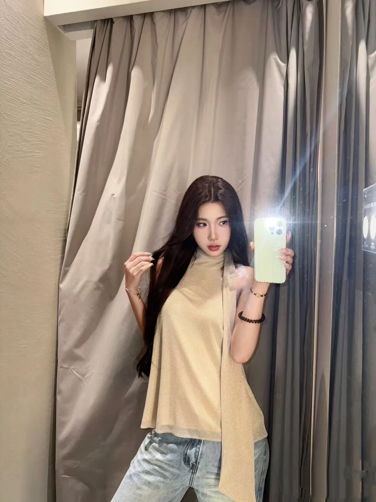 Faionable المعادن Tead عقدة سترة أعلى وصول جديد للنساء ربيع الخريف فضفاضة تناسب لباس غير رسمي ألياف البوليستر #2