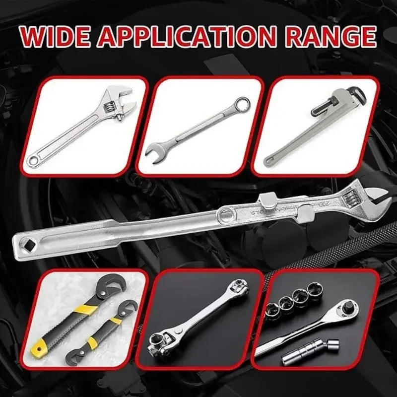 Wrench Extender Adaptor Universal Wrench Extension Rod Socket Extension Bar 13.3inch Heavy Duty Spanner Extender