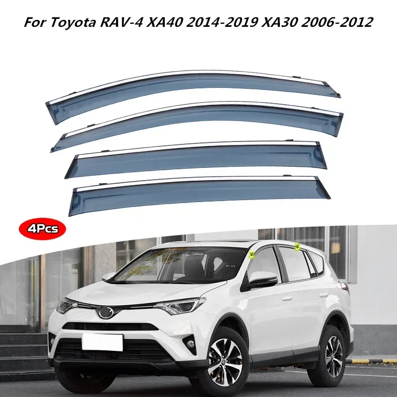 Pour Toyota Accessoires RAV-4 XA40 2014-2019 RAV 4 XA30 2006-2012 Fenêtre Latérale Visières Garniture Extérieure Chrome Vent Shades Ventvisor