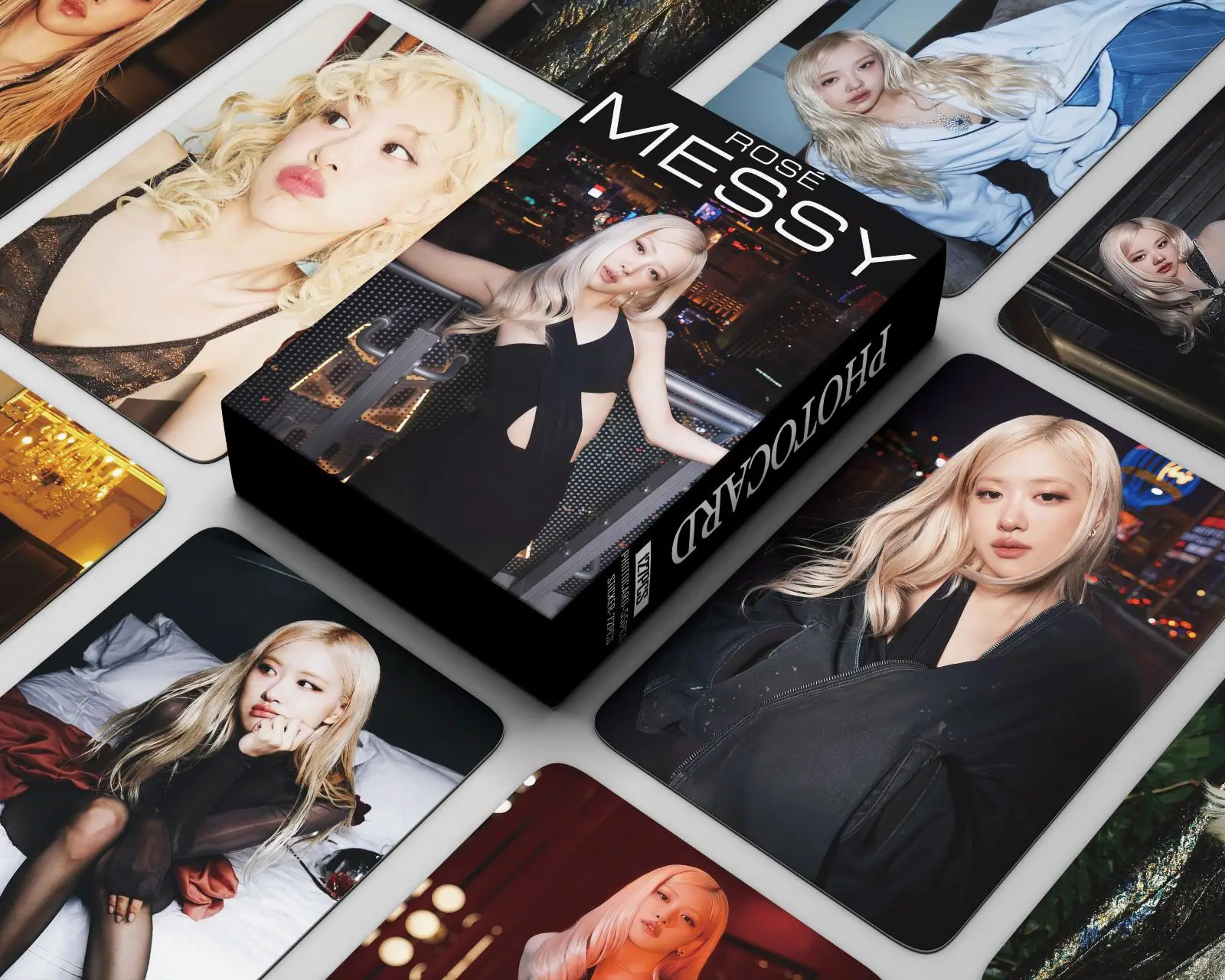 55+72Pcs/Set Kpop New Album Messy Card Stickers ROSE Postcard Photo Print Cards Picture For Fans Collectible Cards