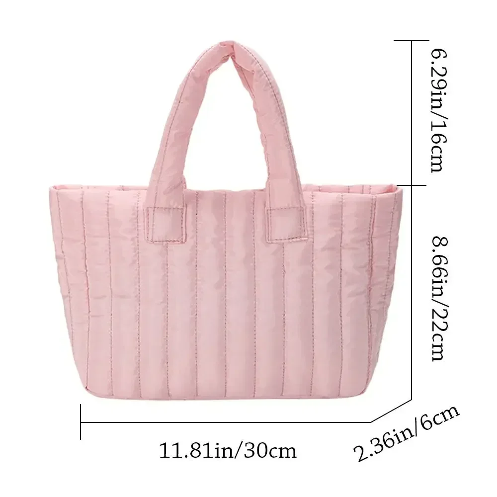 MK09   Fashion Women Girls Large Capacity Cotton Padded Shoulder  Totes Bag Casual Hobo  Stripe Handbags