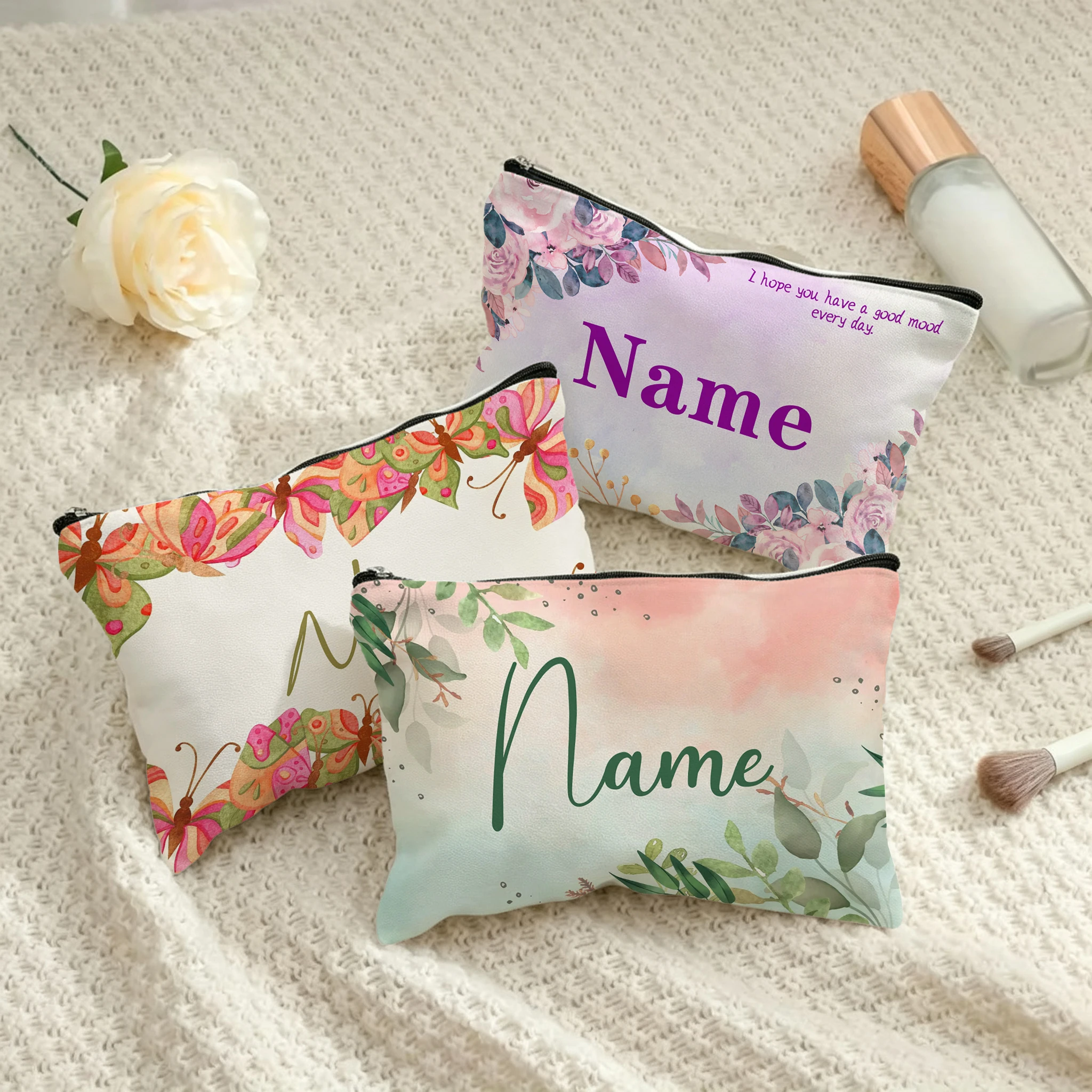 Ladies Personalized Cosmetic Bag Fash Simple Fresh Storage Pouch School Teacher Gift Bachelor Party Lady Pencil Case Makeup Bags