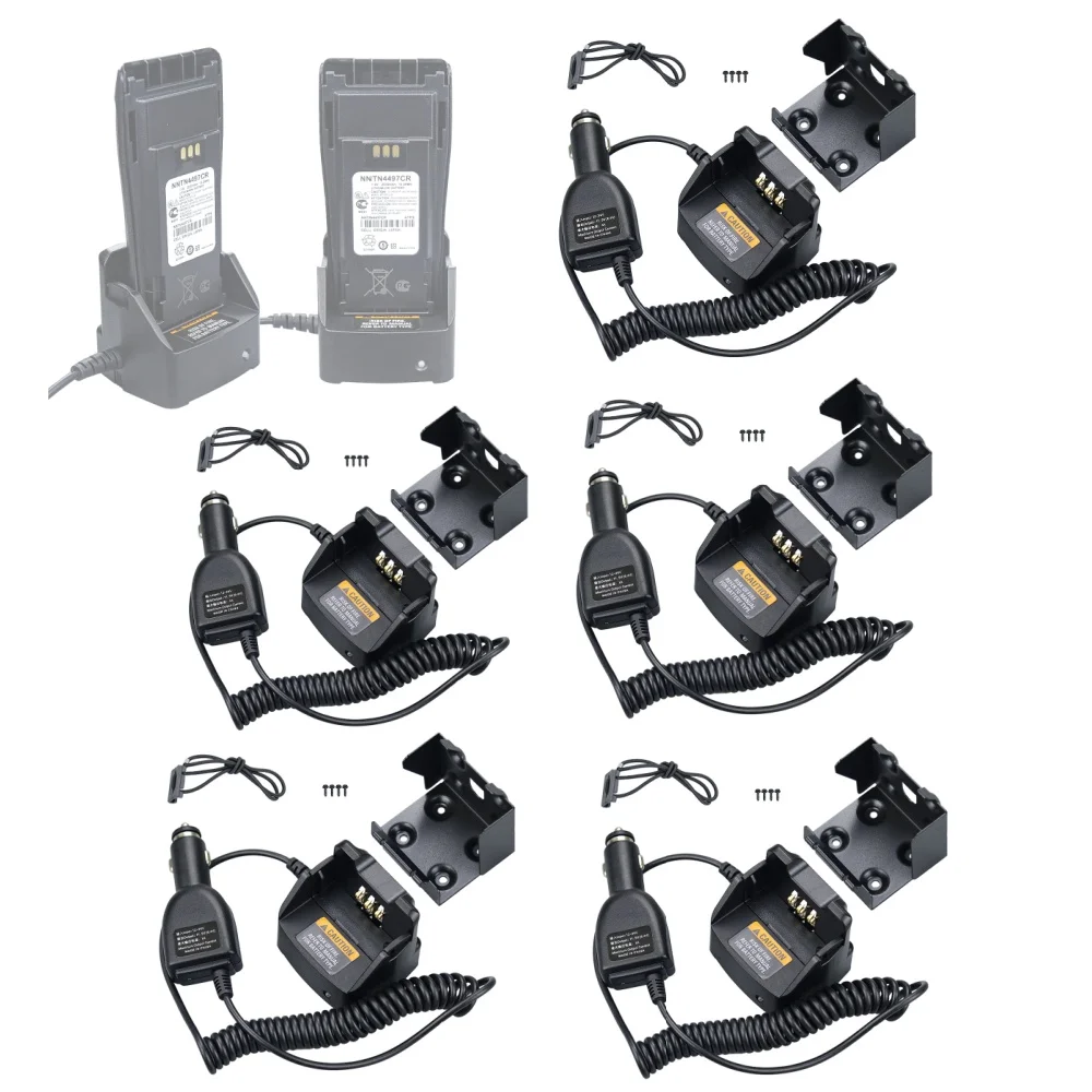 5PCS PMLN7089 Vehicular Travel Car Charger for Motorola CP140 CP160 CP180 CP200 CP200D EP450 DEP450 CP040 PR400 CP250 R2 Radios