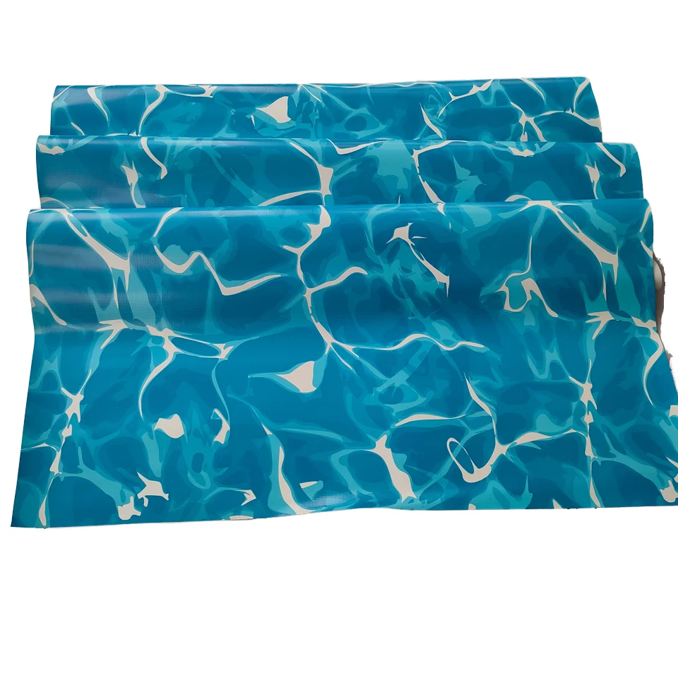 Color de la membrana de la hoja de la hoja de la piscina del PVC del patrón de la onda de la onda del agua ningún vinilo se decolora de la piscina