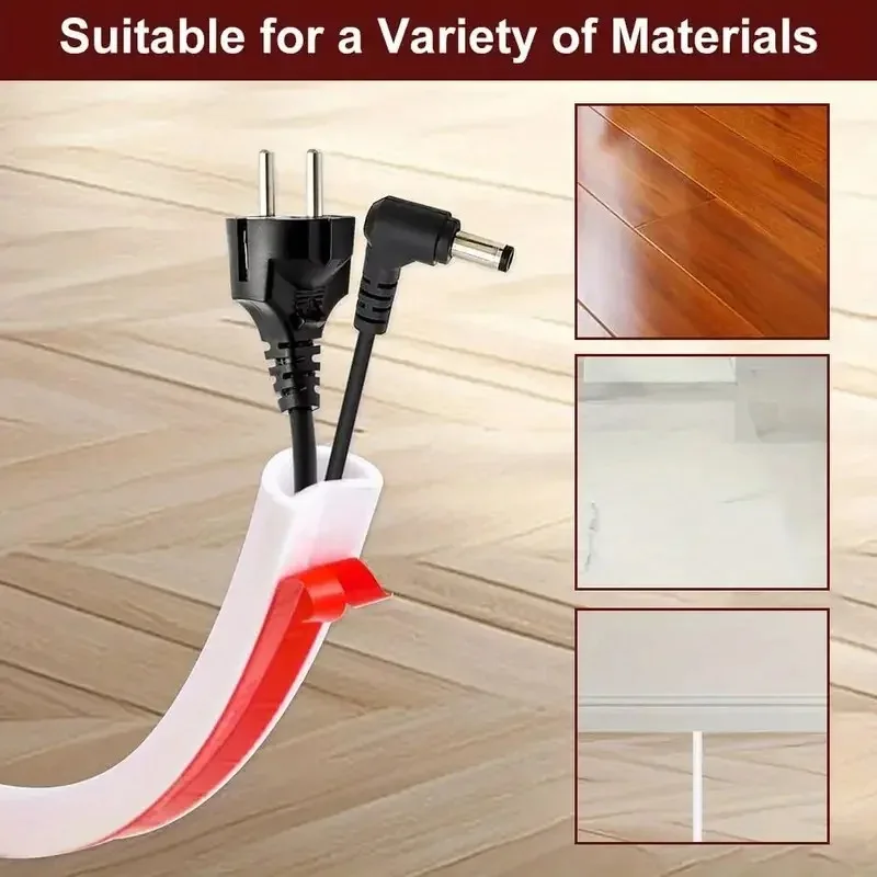 

1pc 39.37/78.74in Self-Adhesive Floor Wire Protector - Anti-Kick Flexible Cable Cover , Office & Home Cord Management Solution
