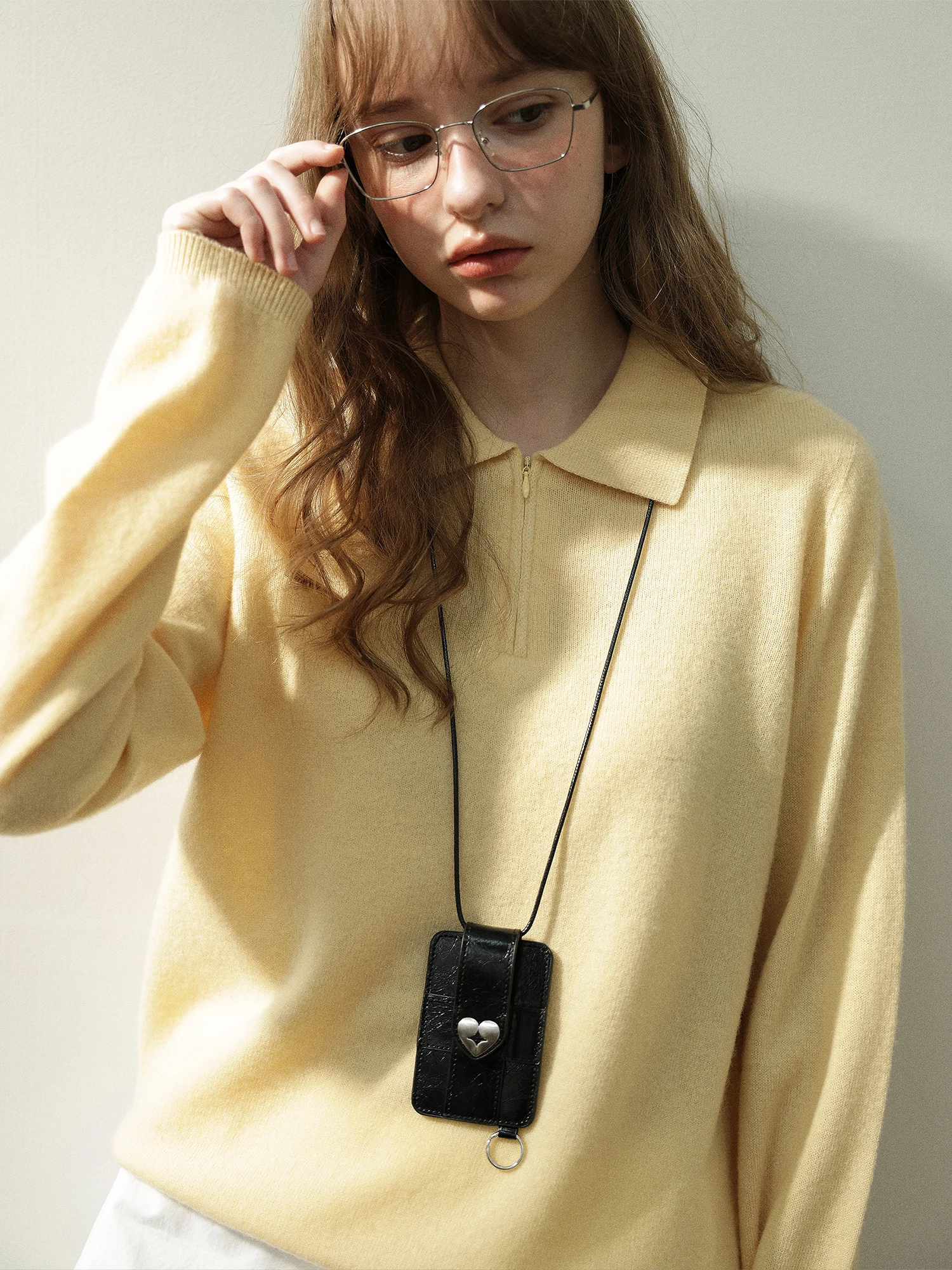 Enroute Spring 2026 Early Spring  Collar Zipper 260g Wool Two-Color Knitted Sweater Women's Loose Fit Warmth Faion