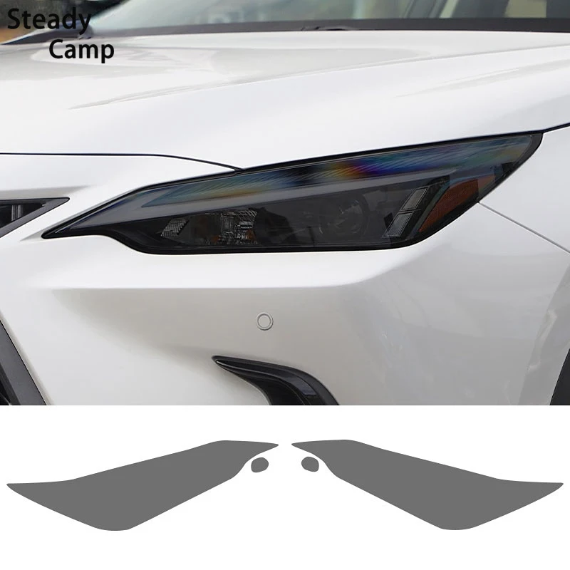 

2 Pcs Car Headlight Protective Film Front Light Transparent Smoke Black TPU Sticker For Lexus NX 2022 350h 450h 250 Accessories