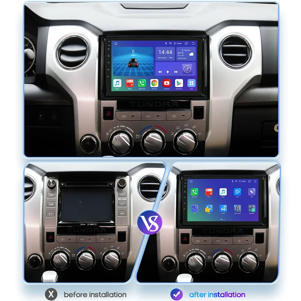 2din Android Autoradio for Toyota Tundra XK50 2014 - 2021 Car Radio Multimedia Video Player GPS Nav Carplay 4G LTE DSP Stereo BT