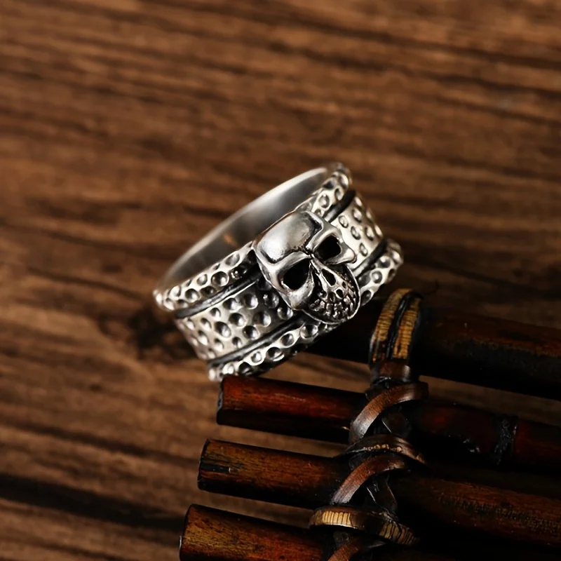 

Snake pattern skull Thai style trendy male street hip-hop open ring European style creative personality female couple jewelry