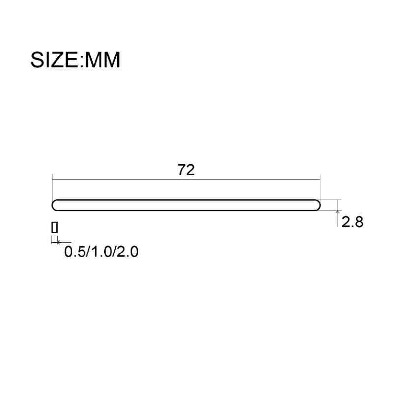 10Set Saddle/Nut Height adjusting Shim Brass Durable Heightening Gasket 72x2.8mm Three Thicknesses of 0.5/1.0/2.0mm Luthier Tool
