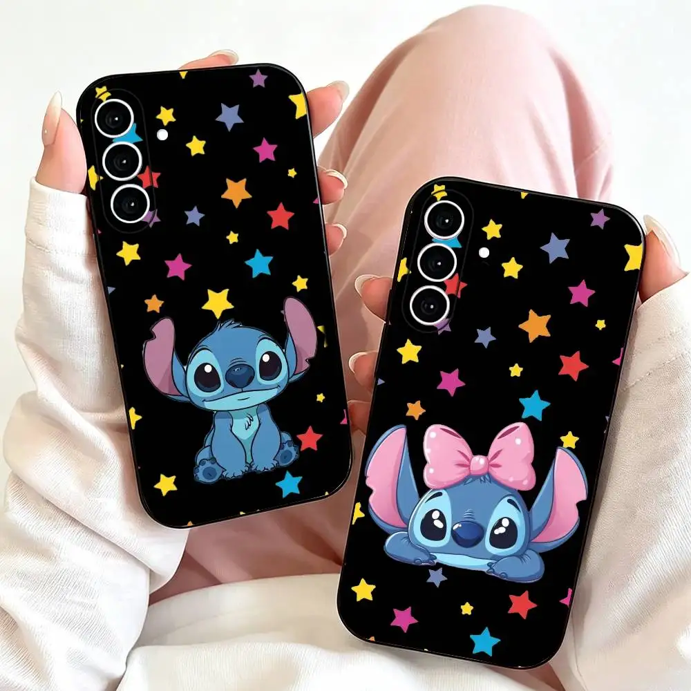 Funny and cute For S-Stitch  Phone Case Black Silicone Soft For Samsung Galaxy A73,A72,A71,A70,A53,A52,A51