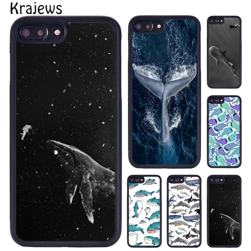 Krajews Cute Ocean Whale Fish Phone Case For iPhone 16 15 14 X XR XS 11 12 mini 13 Pro MAX Plus cover shell coque