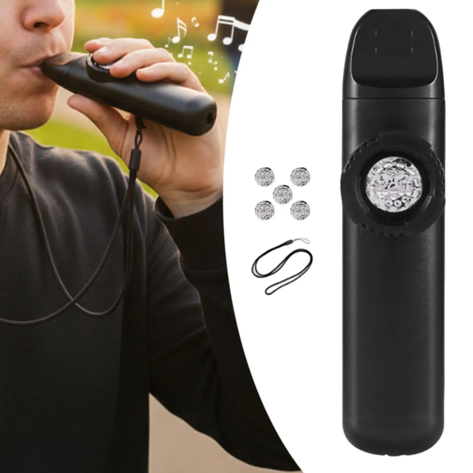 Travel Friendly Professional Kazoo Wind Instrument with Extra Flute Membranes for Party and Music Practice