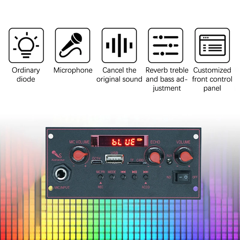 Amplifier Board 2 X 10W Bluetooth Mp3 Decoding Board Trolley Audio Player Car Bluetooth Module Accessories,A