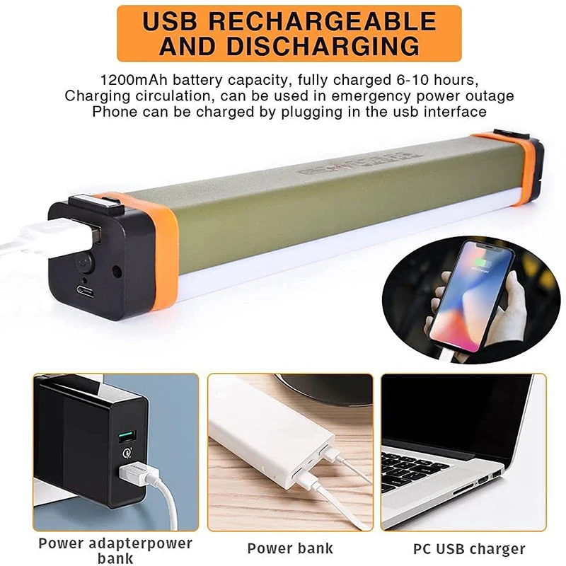 LED Camping Emergency Lights USB Rechargeable Mosquito Repellent Work Light Outdoor Camping Lamp Hanging Magnetic Flashlight