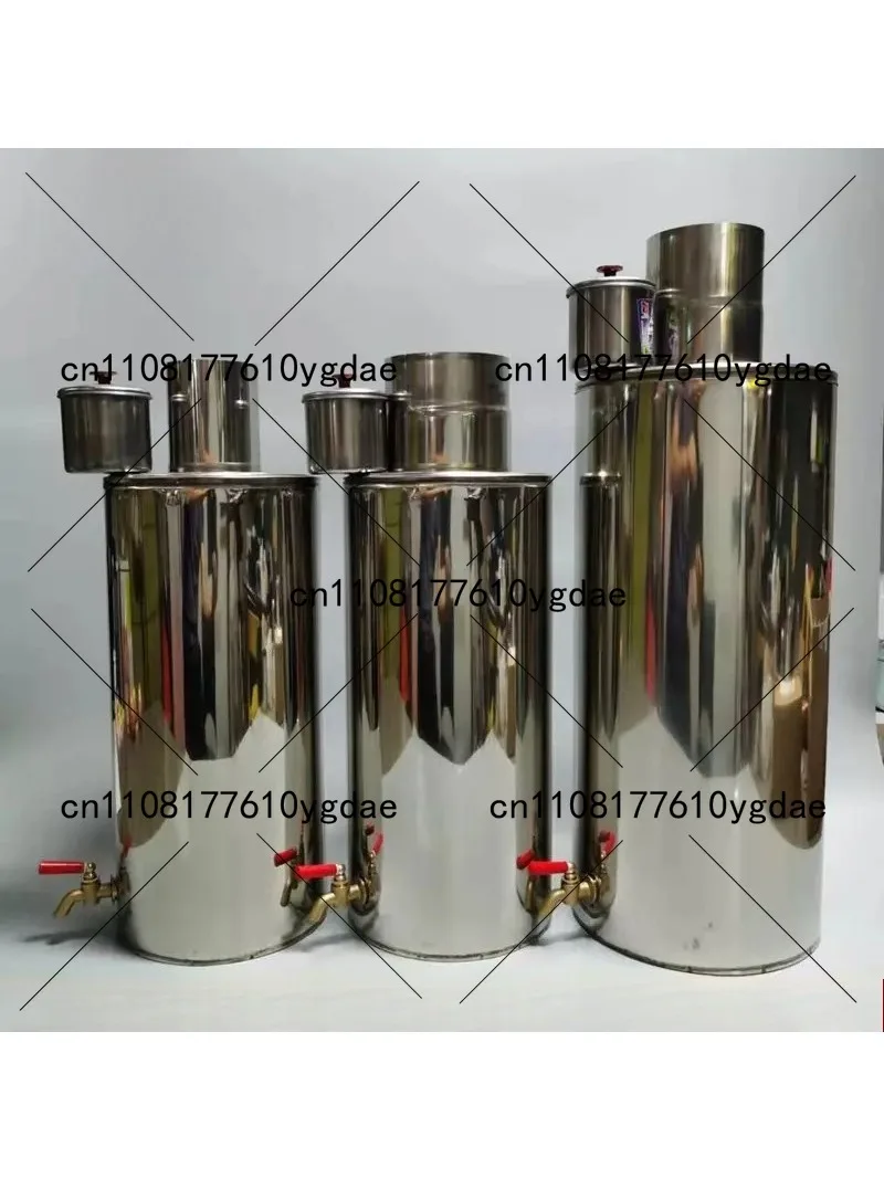 Wood Stove Stainless Steel Water Tank Kettle with Cigarette Burner and Coal Furnace - Granular Heating System