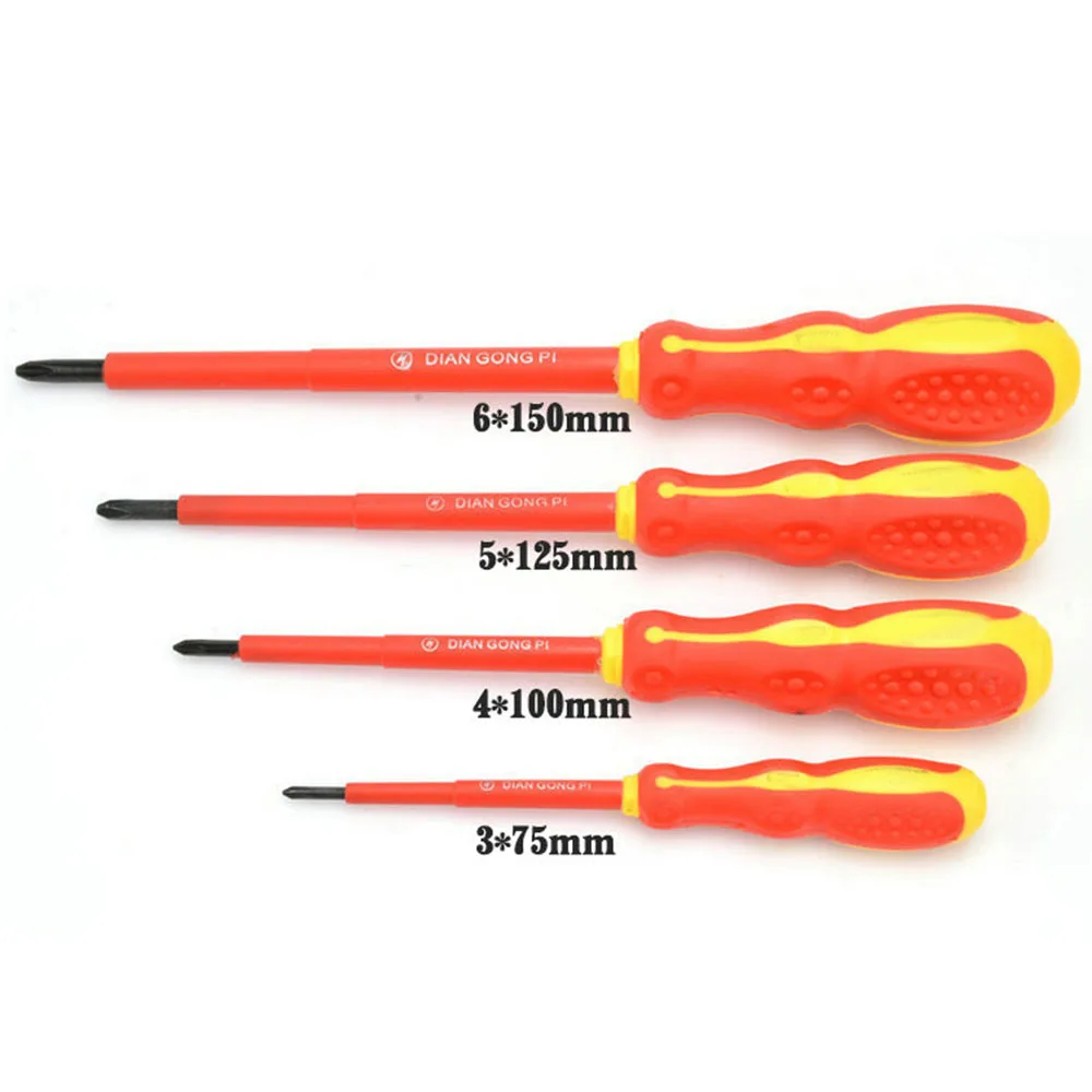 6pc Insulated Screwdriver Set Magnetic Tips  Electrician\'s VDE 1000V Hand Tool Opening Repair Precision