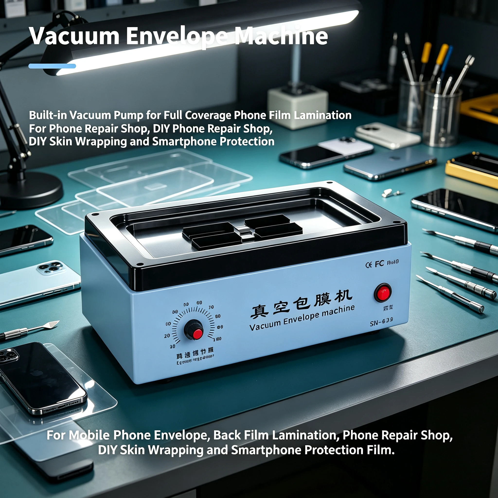 Universal Hydrogel Film Application Machine for Repair Shop Automatic Vacuum Mobile Phone Screen Protector Laminating Machine,