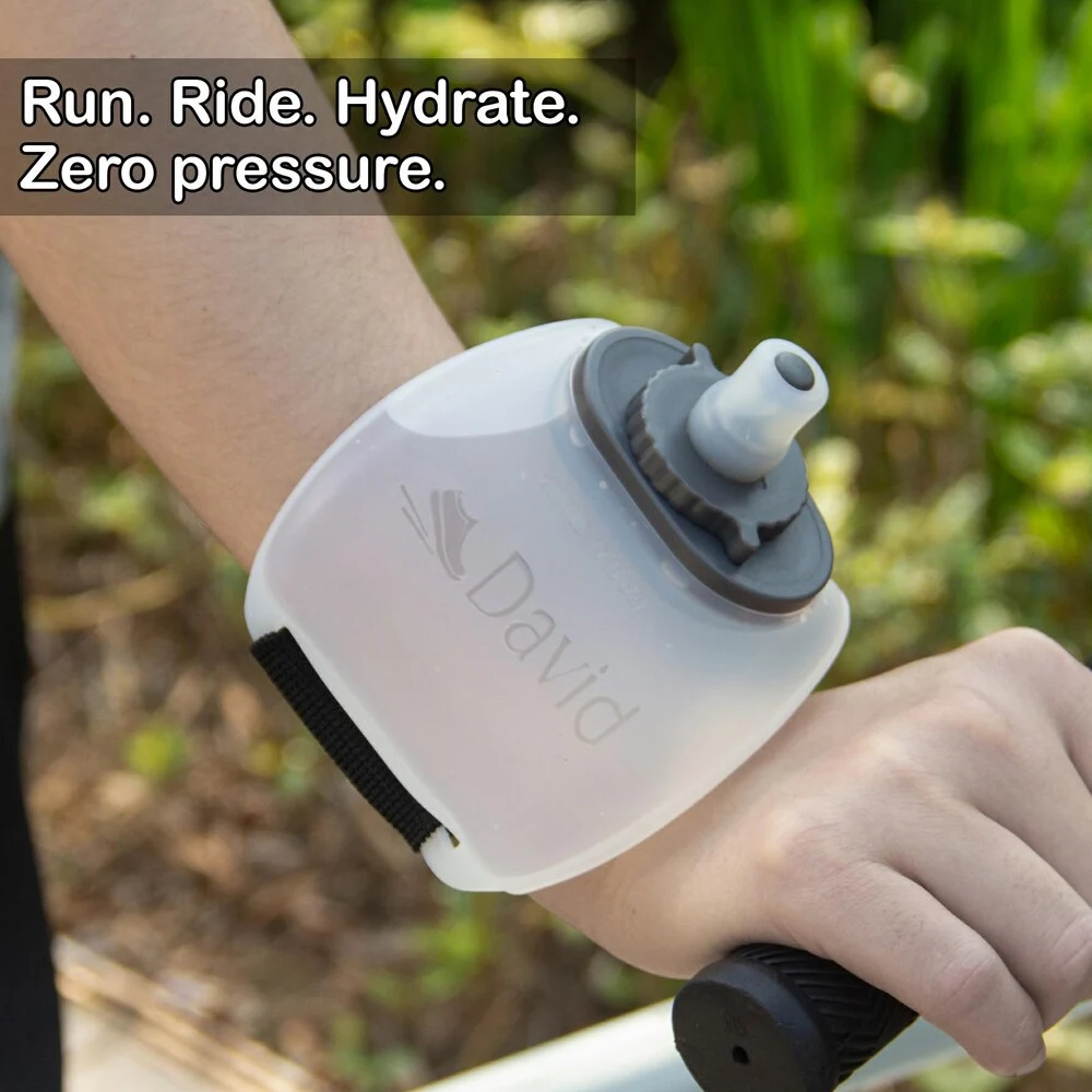 Customized sports wrist water bottle with personalized name text Lightweight design suitable for sports running and fitness