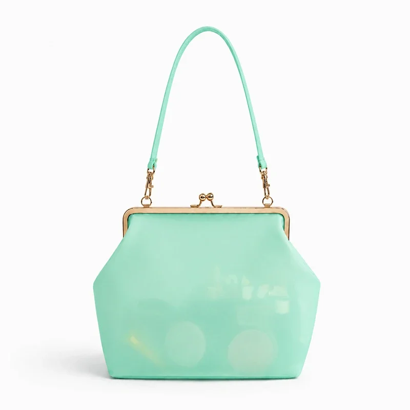 

Pvc Jelly Shell Clip Bag,summer Fashion Dopamine Color Sweet Girl Tote Bag,large Size Lightweight Waterproof Women Shopping Bag