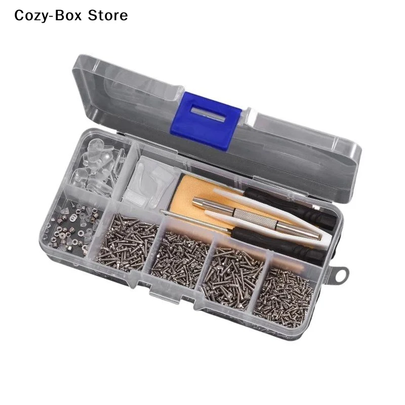 [ZY]500 /1000Pcs Eyeglasses Sunglass Repair Tool Kits With Screws Nose Pads Screwdriver Nuts Tweezers Optical Parts Assorted[ZY]