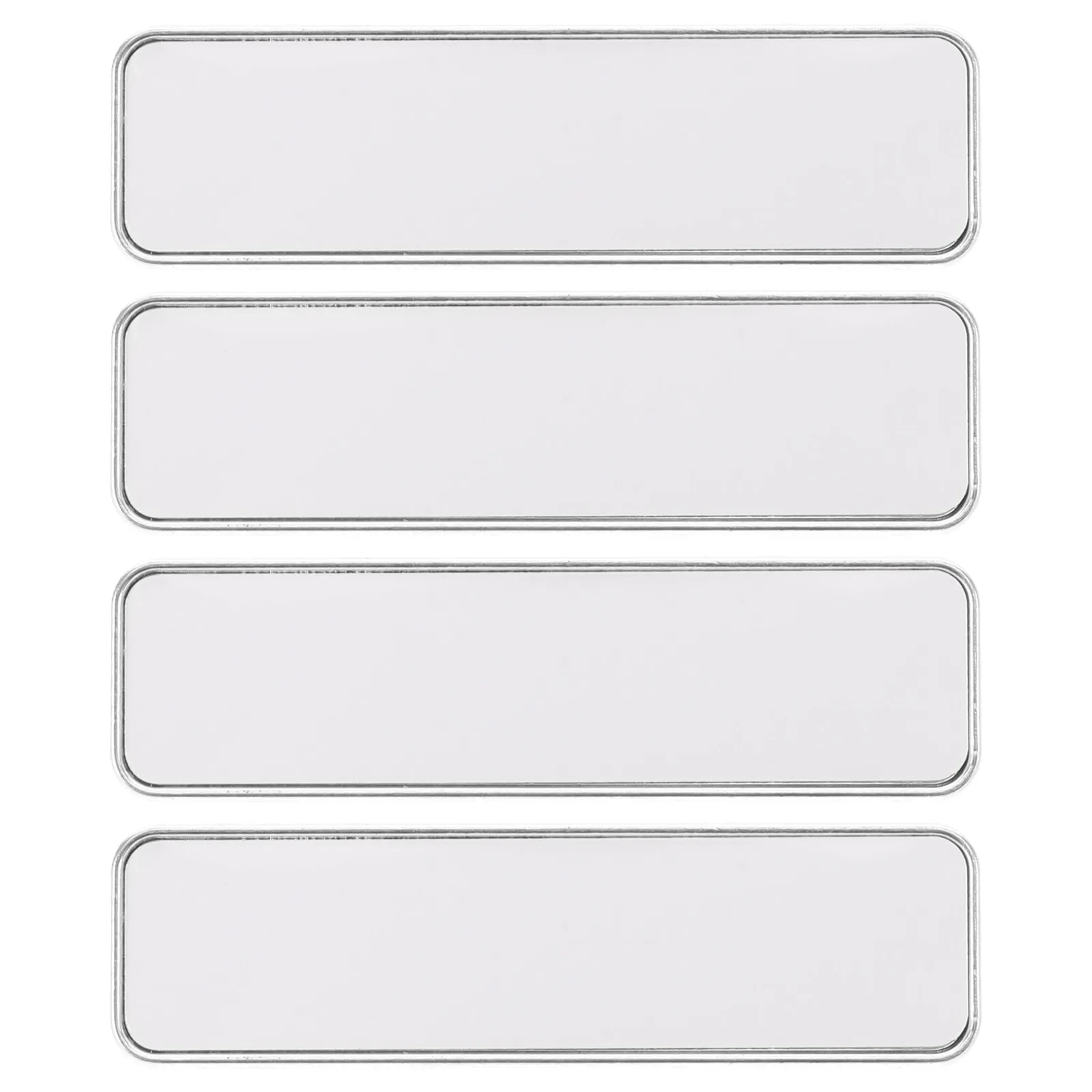 4PCS Blank Name Tag Badge with Pin Metal ID Badge Holder Sublimation Plate Employee Name Plate Custom Staff Identification