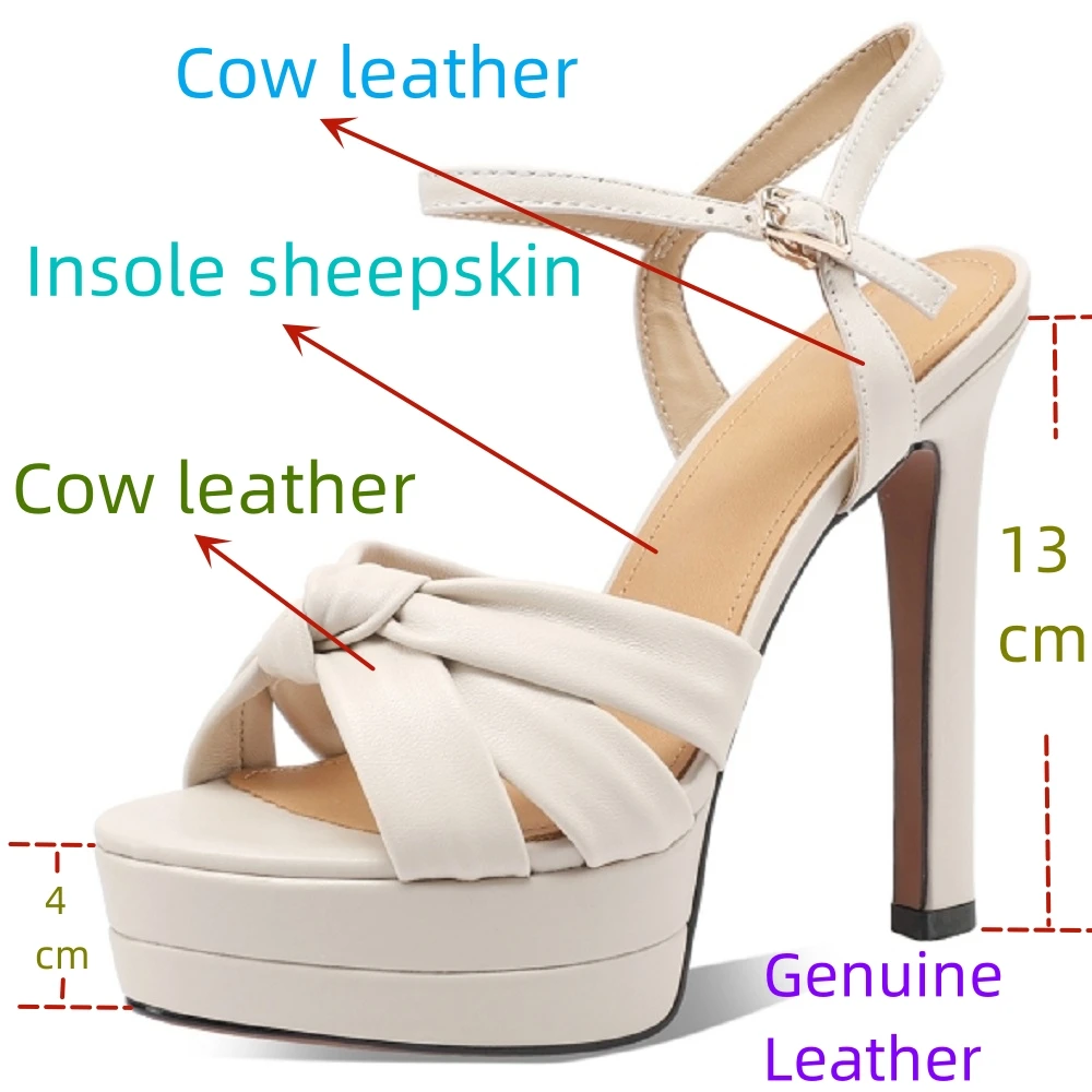 【JOCHEBED HU】Handmade Genuine Leather Platform Sandals Peep Toe New Custom Summer Women Shoes Ankle Strap Fashion Dress 33-40 image 2